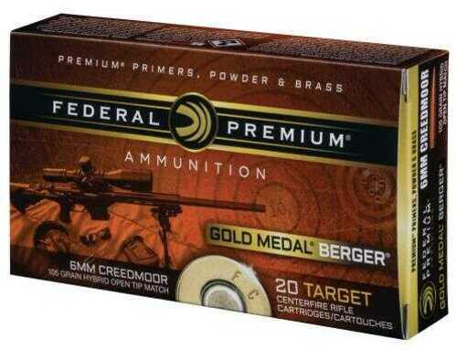 6mm Creedmoor 105 Grain BTHP 20 Rounds Federal Ammunition
